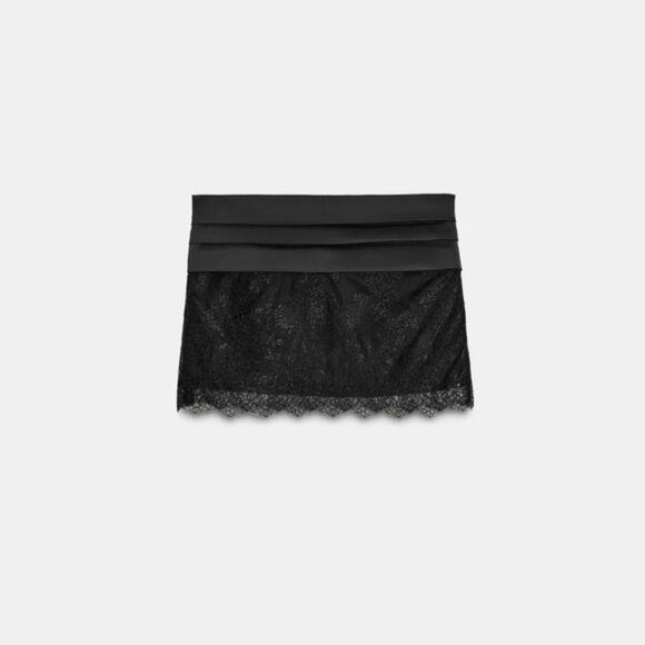 Zara COMBINATION LACE BOW MINI SKIRT - Picture 5 of 8